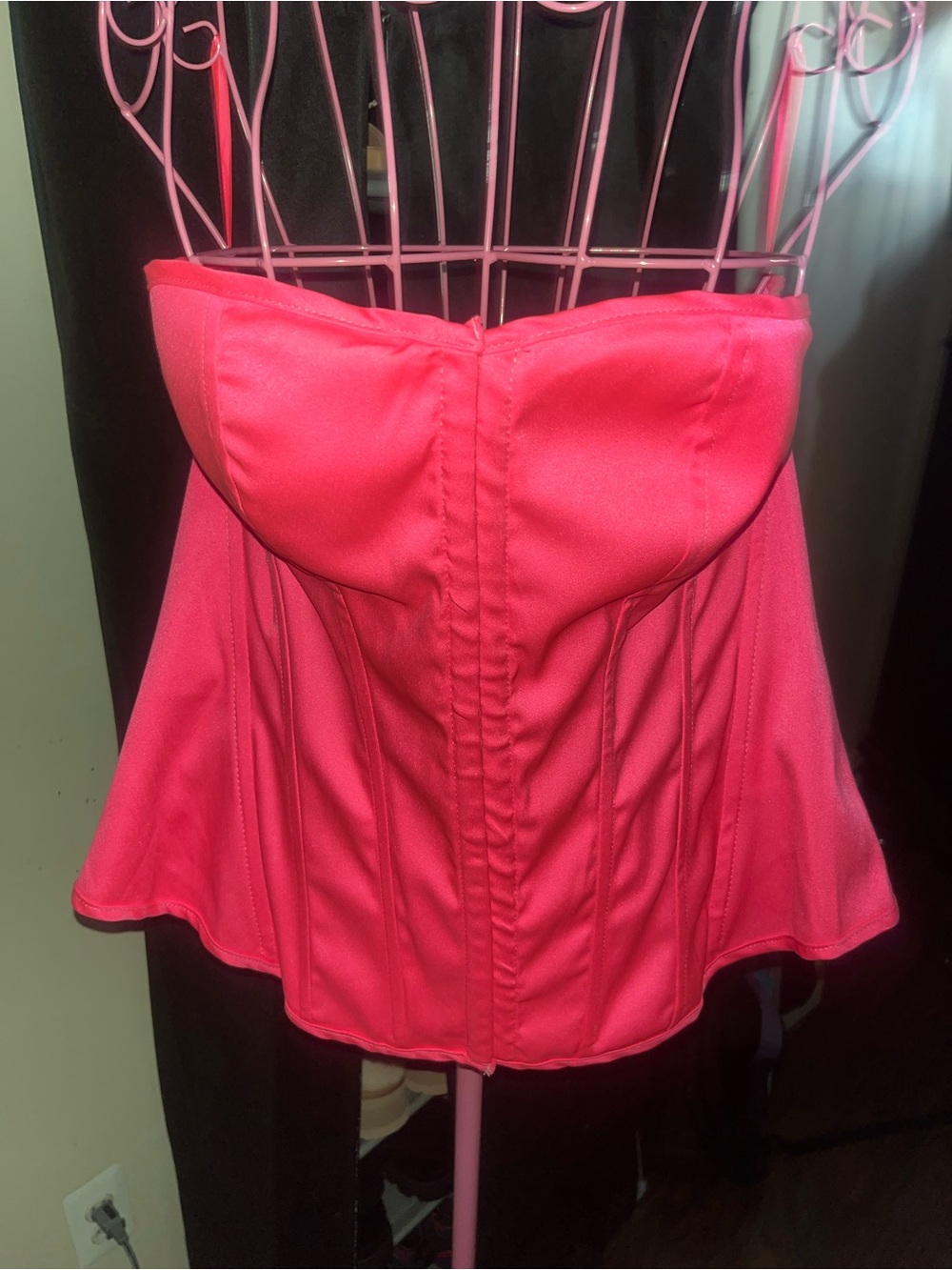 Strapless Neon Pink Corset Top